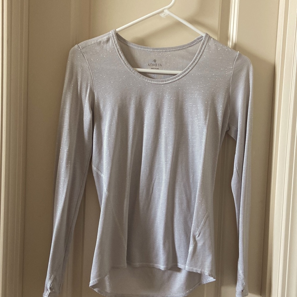 Athleta long sleeve stripped shirt XS